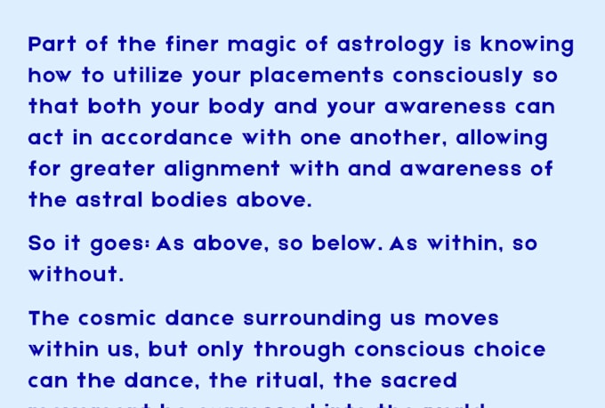 write you a specialized birth chart summary
